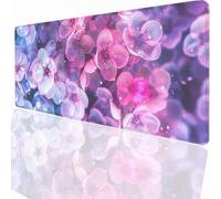 Large Mouse Mat 600x300x3mm, Extended Flower Desk Pad, Adults Kids Gaming Mouse Pad Keyboard with Stitched Edges Water Non-Slip Rubber Base for Desk Office Decor Gift PjY16768 N-U