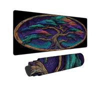 Large Mouse Mat 60x30cm, Blue Gaming Mouse Pad Tree Desk Mat with 3MM Stitched Edges, Non-Slip Rubber Base Mousepad Desk Decor for Gaming, PC, Laptop, Office, Home, Gifts for Women -zjn2509K7US6RGB
