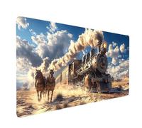 Large Mouse Mat 64x32x0.12 Inches Waterproof Gaming Mouse Pad Train Desk Mat Stitched Edges, Non-Slip Mousepad Horse for Gaming Desk Accessories, Mousemat for Laptop Home Office product model-5200