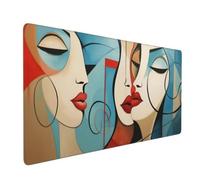 Large Mouse Mat 700 x 300 mm, Abstract Mouse Pad Gaming Keyboard Mousemat 27.6 x 11.8 inch, XXL Mousepad Face Desk Mat Non-Slip Rubber Base with Stitched Edges for Computer, Office, Home -MP1116