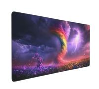 Large Mouse Mat 700 x 300 mm, Flower Field Tornado Mouse Pad Gaming Keyboard Mousemat 27.6 x 11.8 inch, XXL Mousepad Lightning Desk Mat Non-Slip Rubber Base for Laptop, Computer, Office, Home -MP1074