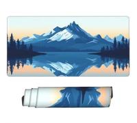 Large Mouse Mat 700 x 300 mm, Snow Mountain Mouse Pad Gaming Keyboard Mousemat 27.6 x 11.8 inch, XXL Mousepad Lake Desk Mat Non-Slip Rubber Base with Stitched Edges for Computer, Office, Home -MP728