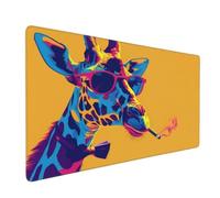 Large Mouse Mat 700 x 300 mm, Yellow Mouse Pad Gaming Keyboard Mousemat 27.6 x 11.8 inch, XXL Mousepad Giraffe Desk Mat Non-Slip Rubber Base with Stitched Edges for Computer, Office, Home -MP178