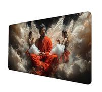 Large Mouse Mat 700 x 300 x 3 mm, Red Mouse Pad Zen Mousepad Anti-Slip Rubber Base Desk Mat with Stitched Edge PC Accessories Waterproof Smooth Surface Mousemat for PC, Office/Gaming -hjw250629