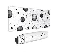 Large Mouse Mat 700x300 mm White Mouse Pad Dots Waterproof Mousepad with Stitched Edges Desk Pad Home Office Accessories Mousemat Non-Slip Rubber Base Gaming Keyboard Mat Desk Protector for Gifts K-12
