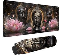 Large Mouse Mat 700x300x3 mm Black Mouse Pad Zen Desk Mat Stitched Edges, Gaming Mousepad Non Slip Rubber Base, Waterproof Soft Cloth, Office Desk Accessories for Laptop Home Office Decor Gifts w-2528