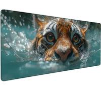 Large Mouse Mat 700x300x3mm Mouse Pad Tiger 4-2H438 | Mousepad Large Size with Non-Slip Rubber Base, Stitched Edges Mousepad, Waterproof Smooth Keyboard Mat Office Accessories