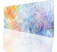 Large Mouse Mat 700x400x3mm, Extended Flowers Desk Pad, Adults Kids Gaming Mouse Pad Keyboard with Stitched Edges Water Non-Slip Rubber Base for Desk Office Decor Gift PjY17468 N-U