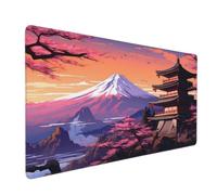 Large Mouse Mat 800 x 300 mm, Mount Fuji Mouse Pad Gaming Keyboard Mousemat 31.5 x 11.8 inch, XXL Mousepad Tower Desk Mat Non-Slip Rubber Base with Stitched Edges for Computer, Office, Home -MP1468