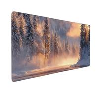 Large Mouse Mat 800 x 400 mm, Cedar Mouse Pad Gaming Keyboard Mousemat 31.5 x 15.7 inch, XXL Mousepad Forest Desk Mat Non-Slip Rubber Base with Stitched Edges for Computer, Office, Home -MP1062