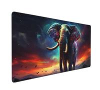 Large Mouse Mat 800 x 400 mm, Elephant Mouse Pad Gaming Keyboard Mousemat 31.5 x 15.7 inch, XXL Mousepad Starry Sky Desk Mat Non-Slip Rubber Base with Stitched Edges for Office, Home -MP1128