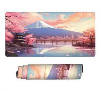 Large Mouse Mat 800 x 400 mm, Japanese Cherry Blossom Mouse Pad Gaming Keyboard Mousemat 31.5 x 15.7 inch, XXL Mousepad Mount Fuji Desk Mat Non-Slip Rubber Base for Computer, Office, Home -MP1130
