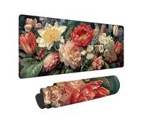 Large Mouse Mat 800x300x3 mm, Pink Gaming Mouse Pad Flowers Desk Mat with 3MM Stitched Edges, Non-Slip Rubber Base Mousepad Desk Decor for Gaming, PC, Laptop, Office, Home, Gifts for Women -zjn2509NO
