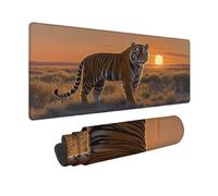 Large Mouse Mat 800x300x3 mm, Yellow Gaming Mouse Pad Tiger Desk Mat with 3MM Stitched Edges, Non-Slip Rubber Base Mousepad Desk Decor for Gaming, PC, Laptop, Office, Home, Gifts for Women -zjn2509K7