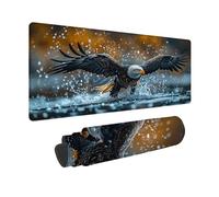 Large Mouse Mat 800x300x3mm, Black Gaming Mouse Pad Eagle Desk Mat with 3MM Stitched Edges, Non-Slip Rubber Base Mousepad Desk Decor for Gaming, PC, Laptop, Office, Home, Gifts for Women -zjn2509K7