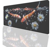 Large Mouse Mat 800x300x3mm, Extended Fish Desk Pad, Adults Kids Gaming Mouse Pad Keyboard with Stitched Edges Water Non-Slip Rubber Base for Desk Office Decor Gift PjY8518 N-U