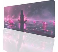 Large Mouse Mat 800x300x3mm, Extended Flower Desk Pad, Adults Kids Gaming Mouse Pad Keyboard with Stitched Edges Water Non-Slip Rubber Base for Desk Office Decor Gift PjY7114 H-N