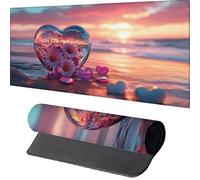 Large Mouse Mat 800x300x3mm, Extended Mouse Mat Flower Mouse Pad Pink Desk Pad, Adults Kids Gaming Mouse Pad, Keyboard Pad with Stitched Edges Non-Slip Rubber Base for Desk Decor, Gifts for Men 4-J
