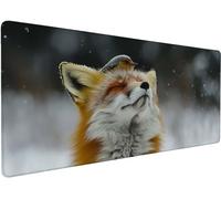 Large Mouse Mat 800x300x3mm Mouse Pad Fox 8-55VUH | Mousepad Large Size with Non-Slip Rubber Base, Stitched Edges Mousepad, Waterproof Smooth Keyboard Mat Office Accessories