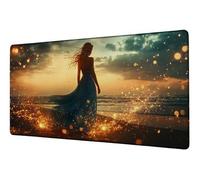Large Mouse Mat 800x400 mm Gaming Mouse Pad Woman XXL Desk Mat Sea Mousepad Non-Slip Rubber Base Mousemat Waterproof Office Accessories Desk Protector Matt, for Computer Keyboard Office Product D-539