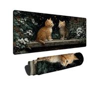 Large Mouse Mat 800x400mm, Black Gaming Mouse Pad Cat Desk Mat with 3MM Stitched Edges, Non-Slip Rubber Base Mousepad Desk Decor for Gaming, PC, Laptop, Office, Home, Gifts for Women -zjn250987