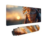 Large Mouse Mat 800x400x3 mm, Black Gaming Mouse Pad Indians Desk Mat with 3MM Stitched Edges, Non-Slip Rubber Base Mousepad Desk Decor for Gaming, PC, Laptop, Office, Home, Gifts for Women -zjn250932