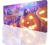 Large Mouse Mat 800x400x3mm, Extended Pumpkin Desk Pad, Adults Kids Gaming Mouse Pad Keyboard with Stitched Edges Water Non-Slip Rubber Base for Desk Office Decor Gift PjY17520 N-U