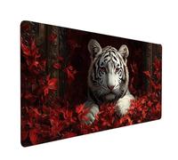Large Mouse Mat 800x400x3mm Waterproof Gaming Mouse Pad Tiger Desk Mat Stitched Edges, Non-Slip Mousepad Maple Leaf for Gaming Desk Accessories, Mousemat for Laptop Home Office product model-3775