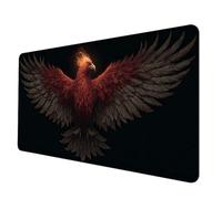 Large Mouse Mat 90 x 40 cm, Black Mouse Pad Eagle Mousepad Anti-Slip Rubber Base Desk Mat with Stitched Edge PC Accessories Waterproof Smooth Surface Mousemat for PC, Laptop, Office/Gaming -hjw25069S