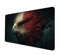 Large Mouse Mat 90 x 40 cm, Black Mouse Pad Eagle Mousepad Anti-Slip Rubber Base Desk Mat with Stitched Edge PC Accessories Waterproof Smooth Surface Mousemat for PC, Laptop, Office/Gaming -hjw2506I9