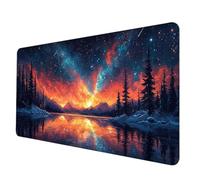Large Mouse Mat 90 x 40 cm, Black Mouse Pad Starry Sky Mousepad Anti-Slip Rubber Base Desk Mat with Stitched Edge PC Accessories Waterproof Smooth Surface Mousemat for PC, Office/Gaming -hjw25065Z