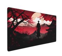 Large Mouse Mat 900 x 400 mm, Japanese Mouse Pad Gaming Keyboard Mousemat 35.4 x 15.7 inch, XXL Mousepad Samurai Desk Mat Non-Slip Rubber Base with Stitched Edges for Computer, Office, Home -MP1312