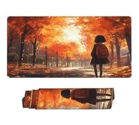 Large Mouse Mat 900 x 400 mm, Orange Mouse Pad Gaming Keyboard Mousemat 35.4 x 15.7 inch, XXL Mousepad Anime Desk Mat Non-Slip Rubber Base with Stitched Edges for Computer, Office, Home -MP104