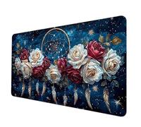 Large Mouse Mat 900 x 400 x 3 mm, Blue Mouse Pad Dream Catcher Mousepad Anti-Slip Rubber Base Desk Mat with Stitched Edge PC Accessories Waterproof Smooth Surface Mousemat for Office/Gaming -hjw2506X5