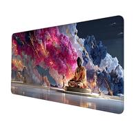 Large Mouse Mat 900 x 400 x 3 mm, Landscape Mouse Pad Zen Mousepad Anti-Slip Rubber Base Desk Mat with Stitched Edge PC Accessories Waterproof Smooth Surface Mousemat for PC, Office/Gaming -hjw25061F