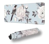 Large Mouse Mat 900 x 500 x 3 MM XXL Extended Desk Mat, Bird Gaming Mouse Pad, Keyboard Mousepad Flower Desk Pad, with Non-Slip Base and Stitched Edge Mousepad for Gaming Office Accessories S-4922