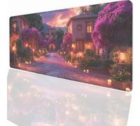 Large Mouse Mat 900x300x3mm, Extended Small Town Desk Pad, Adults Kids Gaming Mouse Pad Keyboard with Stitched Edges Water Non-Slip Rubber Base for Desk Office Decor Gift PjY13478 N-U