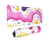 Large Mouse Mat 900x400 mm Cute Mouse Pad Abstract Waterproof Mousepad with Stitched Edges Desk Pad Home Office Accessories Mousemat Non-Slip Rubber Base Gaming Keyboard Mat Desk Protector U-36