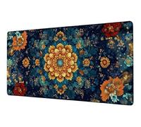 Large Mouse Mat 900x400 mm Gaming Mouse Pad Flower XXL Desk Mat Orange Color Mousepad Non-Slip Mousemat Waterproof Office Accessories Desk Protector Matt, for Computer Keyboard Office Product D-339