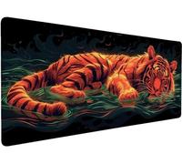 Large Mouse Mat 900x400x3mm Mouse Pad Tiger 6-4B2N0 | Mousepad Large Size with Non-Slip Rubber Base, Stitched Edges Mousepad, Waterproof Smooth Keyboard Mat Office Accessories