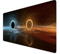 Large Mouse Mat Black Mouse Pad Line Desk Mat Large with Non-Slip Base and Stitched Edge Waterproof Keyboard Mat for Laptop, PC, Computer, Desk Accessories for Men Women (Black,120 x 60cm) i2069