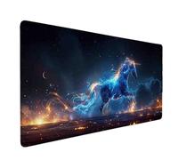 Large Mouse Mat Blue Mouse Pad Gaming Unicorn Desk Mat Large Non-Slip Rubber Base with Stitched Edges, Computer Keyboard Desk Pad, PC, Laptop, Accessories for Men, Home Office (Blue 60 x 30cm) u2016