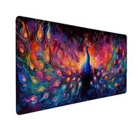 Large Mouse Mat Color Mouse Pad Gaming Peacock Desk Mat Large Non-Slip Rubber Base with Stitched Edges, Computer Keyboard Desk Pad, Accessories for Men, Home Office Gifts (Color 90 x 40cm) e1725