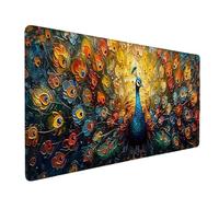 Large Mouse Mat Color Mouse Pad Gaming Peacock Desk Mat Large Non-Slip Rubber Base with Stitched Edges, Computer Keyboard Desk Pad, Accessories for Men, Home Office Gifts (Color 90 x 40cm) o1970