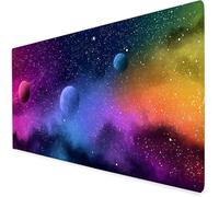 Large Mouse Mat Colorful, Waterproof Universe Gaming Mouse Pad, Non-Slip Extended Desk Mat with Rubber Base, Office Accessories Mousepad with Stitched Edges, Christmas Gifts for Men 900x400x3mm A81