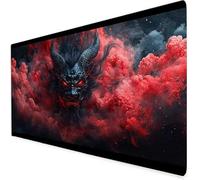 Large Mouse Mat Dragon, Waterproof red Gaming Mouse Pad, Non-Slip Extended Desk Mat with Rubber Base, Office Accessories Mousepad with Stitched Edges, Ideal Christmas Gifts for Men 700x300x3mm A561