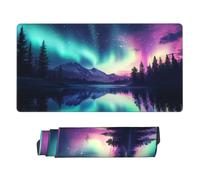 Large Mouse Mat Gaming 1000x400 mm Extended XXL Mouse Pad, Water Proof Laptop Keyboard Mousepad Northern Lights Desk Mat, Big Desk Pad with Non-Slip Base and Stitched Edge for Gaming, Office P8295