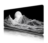 Large Mouse Mat, Gaming Mouse Pad 1000 x 500 mm, Black Mousepad XXL Waterproof, Topographic Desk Mat with Non-Slip Base, Mousepad with Smooth Surface, Improved Precision and Speed, for Gaming, -325