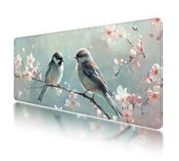 Large Mouse Mat, Gaming Mouse Pad 1000 x 500 mm, Blue Mousepad XXL Waterproof, Bird Desk Mat with Non-Slip Base, Mousepad with Smooth Surface, Improved Precision and Speed, for Office and Home, -589