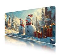 Large Mouse Mat, Gaming Mouse Pad 1000 x 500 mm, Christmas Mousepad XXL Waterproof, Snowman Desk Mat with Non-Slip Base, Mousepad with Smooth Surface, Improved Precision and Speed, for Gaming, O-81